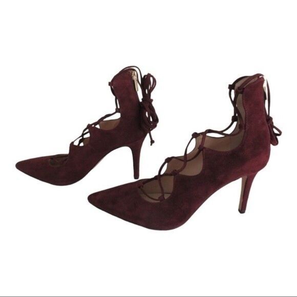 Vince Camuto Barsha Lace Up Suede Heels - Picture 5 of 7